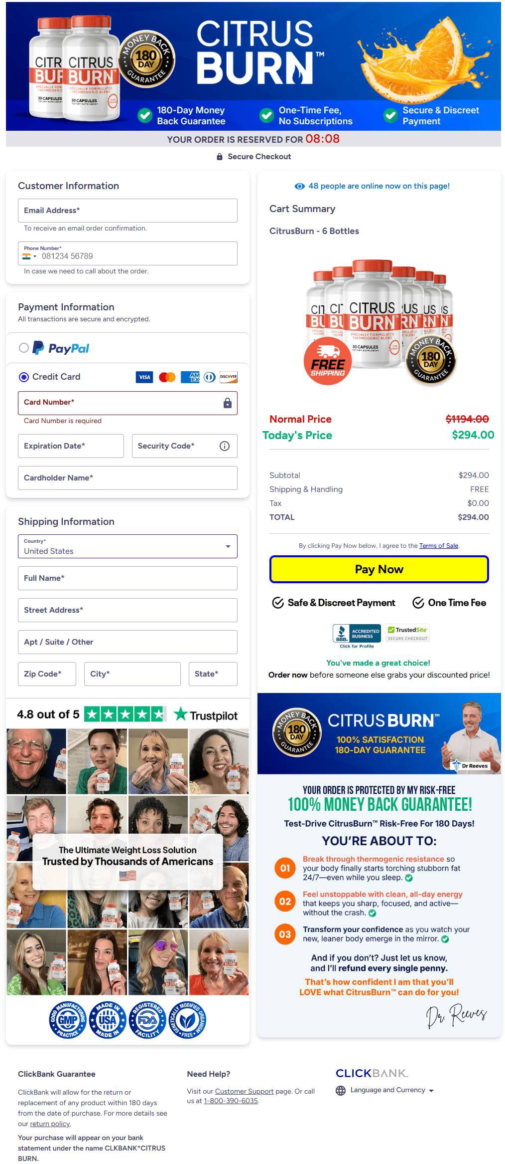 Citrusburn order form